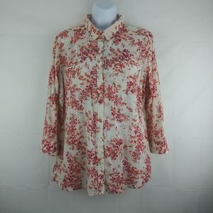 Eddie Bauer Woman 1/4 length sleeve shirt Size XL